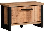 Sitzbank HOME AFFAIRE "Elda", braun (mango, schwarz, schwarz), B:73cm H:47cm T:39cm, Holzwerkstoff, MDF, Metall, Sitzbänke, Sitzbank, Sitzbank mit 1 Gasdruckdämpfer Klappe – (B/T/H) 73/39/47 cm