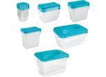 Frischhaltedose KEEEPER "fredo fresh", blau (blau, transparent), Kunststoff, Lebensmittelaufbewahrungsbehälter, Frischhaltedose, rechteckig, 90 - 2000 ml, Unterteile und Deckel, aus Kunststoff