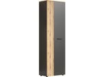 Garderobenschrank HOME AFFAIRE "Estepona", anthrazit, B:60cm H:195cm T:36cm, Holzwerkstoff, Kunststoff, Metall, Schränke, Garderobenschrank, Flurschrank mit 2 Türen & 1 Kleiderstange – (B/T/H) 60/36/195 cm