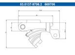 ATE Zubehörsatz, Feststellbremsbacken 03013797062 für Peugeot Fiat