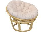 Rattanstuhl HOME AFFAIRE "Papasansessel", beige (naturfarben), 80cm, Kissenbezug 100% Polyester;Kissen mit Vliesfüllung, Stühle, Rattanstuhl, aus geflochtenem Rattan, in verschiedenen Größen (80-110 cm)