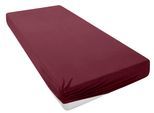 Spannbettlaken OTTO HOME "PHYSALIS in BASIC und PREMIUM Qualität, 100% Baumwolle", rot (bordeaux), B:120cm L:200cm, Jersey (110 g/m²), Obermaterial: 100% Baumwolle, Bettlaken, Spannbettlaken, für Matratzen bis 18 cm Höhe, Bettlaken, Spannbetttuch, pflegeleicht