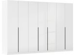 Drehtürenschrank OTTO HOME "Kleiderschrank Schrank Garderobe AGORDO Schlafzimmer", weiß (alpinweiß, hochglanz weiß), B:315cm H:210cm T:54cm, Holzwerkstoff, Schränke, Drehtürenschrank, durchdachte Innenausstattung, in 8 Breiten und 2 Höhen MADE IN GERMANY, Topseller