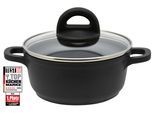 Kochtopf ELO BASIC "Black", schwarz, B:17cm H:11,2cm L:22,5cm Ø:16cm, Töpfe, Kochtopf, Gelochter Induktionsboden