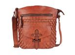 Umhängetasche HARBOUR 2ND "Aurora", Mädchen, Gr. B/H/T: 26cm x 32cm x 2cm, braun (cognac), Rindsleder, Taschen Umhängetasche, Unisex Schultertasche mit Vordertaschenfach
