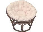 Rattanstuhl HOME AFFAIRE "Papasansessel", braun (braun gebeizt lackiert), 80cm, Kissenbezug 100% Polyester;Kissen mit Vliesfüllung, Stühle, Rattanstuhl, aus geflochtenem Rattan, in verschiedenen Größen (80-110 cm)