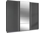 Schwebetürenschrank WIMEX "Bern Schiebetürenschrank", grau (graphit, alu), B:313cm H:236cm T:64cm, Holzwerkstoff, Schränke, Schwebetürenschrank, Schrank mit zusätzlicher Innenausstattung, Garderobe