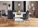 Essgruppe OTTO HOME "Perez/Lila", schwarz-weiß (weiß hochglanz, schwarz), Sitzmöbel-Sets, Essgruppe, mit 4 Stühlen, Tisch ausziehbar, Breite 160-200 cm