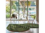 Wollteppich FLAIR RUGS "Conway Retro", grün, B:200cm H:12mm L:290cm, Wolle, Teppiche, Hoch-Tief-Struktur