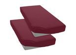 Spannbettlaken OTTO HOME "PHYSALIS in BASIC und PREMIUM Qualität, 100% Baumwolle", rot (bordeaux), B:70cm L:140cm, Jersey (110 g/m²), Obermaterial: 100% Baumwolle, Bettlaken, Spannbettlaken, für Matratzen bis 18 cm Höhe, Bettlaken, Spannbetttuch, pflegeleicht