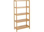 Möbelix , Naturfarben , Holz , Bambus , vollmassiv , 5 Fächer , 60x130x26 cm , Badezimmer, Badezimmermöbel, Badezimmerregale, Badregale