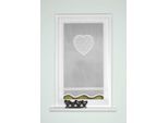 Türvorhang HOME WOHNIDEEN "CORAZON" Gr. 2, weiß, B:60cm H:100cm, Polyester, Gardinen, Tür-und Fensterbehang, Batist, bestickt