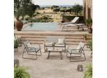 Beldano , Naturfarben, Hellgrau, Dunkelgrau , Metall, Kunststoff, Textil , wetterbeständig , Gartenmöbel, Loungemöbel, Loungegarnituren