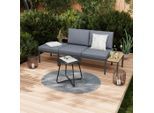 Beldano , Naturfarben, Dunkelgrau , Metall, Kunststoff, Textil , Füllung: Schaumstoff,Polyester , 134x123 cm , Gartenmöbel, Loungemöbel, Loungegarnituren