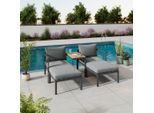 Beldano , Naturfarben, Dunkelgrau , Metall, Kunststoff, Textil , Füllung: Schaumstoff,Polyester , einzeln stellbar , regenabweisend, geeignet für Balkon , Gartenmöbel, Loungemöbel, Loungegarnituren