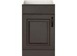 Spülenschrank WIHO KÜCHEN "Erla", grau (front: kassette anthrazit, korpus: anthrazit), B:50cm H:82cm T:57cm, Schränke, Spülenschrank, 50 cm breit mit Kassettenfront, ohne Arbeitsplatte