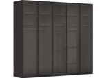 Kleiderschrank RAUCH "Schrank Garderobe SKAT SHINE Breiten 151/201/251/301cm, Höhe 223/235cm", schwarz, B:251cm H:223cm T:61cm, Glas, Holzwerkstoff, Schränke, Kleiderschrank, edle Schrankfront mit hochwertigen Glasrahmentüren MADE IN GERMANY