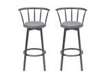 Barhocker-Set Fabio Grau Lederlook Gepolstert