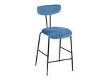 Barhocker Tylor Blau Samt Gepolstert