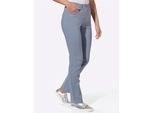 Webhose CLASSIC BASICS, Damen, Gr. 24, Kurzgrößen, blau (taubenblau), 72% Viskose, 25% Polyamid, 3% Elasthan, unifarben, lang, Hosen