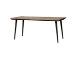 Livetastic , Naturfarben, Schwarz , Holz, Metall , Ulme , teilmassiv , rechteckig , 90x75x220 cm , Esszimmer, Esszimmertische, Esstische, Holztische, Esstische Holz