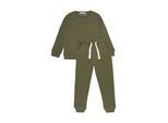 Langarmshirt & Hose MINYMO "Hausanzug MISweat", Mädchen, Gr. 98, grün (schwarz olive), Obermaterial: 60% Baumwolle CO. 40% Polyester PES., KOB Set-Artikel