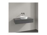 Villeroy und Boch Antao Waschtisch-Unterschrank L09050GK mit Beleuchtung, 1 Auszug, 1000 x 190 x 500 mm, Front ohne Struktur, Anthracite Matt Lacquer / Anthracite Matt Lacquer