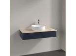 Villeroy und Boch Antao Waschtisch-Unterschrank K09053HG 100x19x50cm, Hahnloch, Waschbeckenplattenfarbe botticino, midnight blue matt lacquer