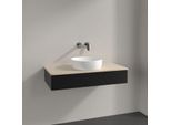 Villeroy und Boch Antao Waschtisch-Unterschrank K09113PD 100x19x50cm, Waschbeckenplattenfarbe botticino, black matt lacquer