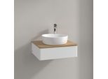 Villeroy und Boch Antao Waschtisch-Unterschrank K07051MT 60x19x50cm, Hahnloch, Waschbeckenplattenfarbe honey oak, white matt lacquer