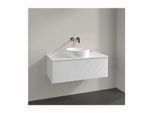 Villeroy und Boch Antao Waschtisch-Unterschrank L31110GF mit Beleuchtung, 1 Auszug, 1000 x 360 x 500 mm, Front mit Struktur, Glossy White Lacquer / Glossy White Lacquer