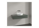 Villeroy und Boch Antao Waschtisch-Unterschrank L09150HL mit Beleuchtung, 1 Auszug, 1000 x 190 x 500 mm, Front mit Struktur, Leaf Green Matt Lacquer / Leaf Green Matt Lacquer
