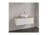 Villeroy und Boch Antao Waschtisch-Unterschrank K31051MT 100x36x50cm, Hahnloch, Waschbeckenplattenfarbe honey oak, white matt lacquer