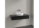 Villeroy und Boch Antao Waschtisch-Unterschrank K09110PD 100x19x50cm, Waschbeckenplattenfarbe Lack, black matt lacquer