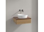 Villeroy und Boch Antao Waschtisch-Unterschrank K07012HN 60x19x50cm, Waschbeckenplattenfarbe warm walnut, honey oak