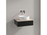 Villeroy und Boch Antao Waschtisch-Unterschrank K07013PD 60x19x50cm, Waschbeckenplattenfarbe botticino, black matt lacquer