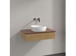 Villeroy und Boch Antao Waschtisch-Unterschrank K08112HN 80x19x50cm, Waschbeckenplattenfarbe warm walnut, honey oak