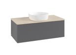 Villeroy und Boch Antao Waschtisch-Unterschrank K31113GK 100x36x50cm, Waschbeckenplattenfarbe botticino, anthracite matt lacquer