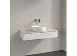 Villeroy und Boch Antao Waschtisch-Unterschrank K09013MT 100x19x50cm, Waschbeckenplattenfarbe botticino, white matt lacquer