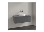 Villeroy und Boch Antao Waschtisch-Unterschrank L31010GK mit Beleuchtung, 1 Auszug, 1000 x 360 x 500 mm, Front ohne Struktur, Anthracite Matt Lacquer / Anthracite Matt Lacquer