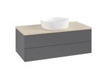 Villeroy und Boch Antao Waschtisch-Unterschrank K20013GK 100x36x50cm, Waschbeckenplattenfarbe botticino, anthracite matt lacquer