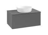 Villeroy und Boch Antao Waschtisch-Unterschrank K30050GK 80x36x50cm, Hahnloch, Waschbeckenplattenfarbe Lack, anthracite matt lacquer