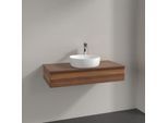 Villeroy und Boch Antao Waschtisch-Unterschrank K09052HM 100x19x50cm, Hahnloch, Waschbeckenplattenfarbe warm walnut, warm walnut