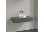 Villeroy und Boch Antao Waschtisch-Unterschrank K09010HL 100x19x50cm, Waschbeckenplattenfarbe Lack, leaf green matt lacquer