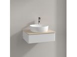 Villeroy und Boch Antao Waschtisch-Unterschrank K07053GF 60x19x50cm, Hahnloch, Waschbeckenplattenfarbe botticino, glossy white lacquer