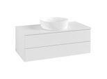 Villeroy und Boch Antao Waschtisch-Unterschrank L20150GF mit Beleuchtung mit Struktur, 100x36x50cm, Hahnloch, Waschbeckenplattenfarbe Lack, glossy white lacquer