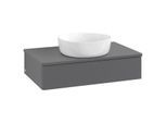 Villeroy und Boch Antao Waschtisch-Unterschrank K08150GK 80x19x50cm, Hahnloch, Waschbeckenplattenfarbe Lack, anthracite matt lacquer
