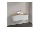 Villeroy und Boch Antao Waschtisch-Unterschrank K31151GF 100x36x50cm, Hahnloch, Waschbeckenplattenfarbe honey oak, glossy white lacquer