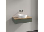Villeroy und Boch Antao Waschtisch-Unterschrank K08011HL 80x19x50cm, Waschbeckenplattenfarbe honey oak, leaf green matt lacquer