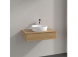 Villeroy und Boch Antao Waschtisch-Unterschrank K08051HN 80x19x50cm, Hahnloch, Waschbeckenplattenfarbe honey oak, honey oak